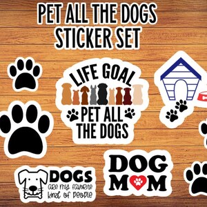 Dog Stickers, Dog Lover Stickers, Dogs, Animals, Paw Prints, Journal Sticker, Junk Journal, Laptop Decal, Water bottle Decal, Laptop Sticker