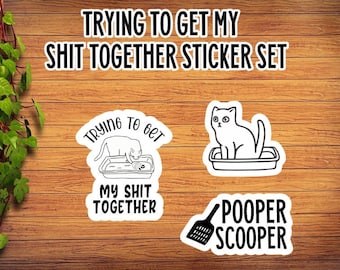 Funny Cat Laminated Stickers, Cat Lover Gift, Laptop Decal