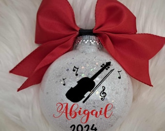 Personalized Violin Christmas Ornament: Musical Instrument Gift