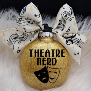 Theatre Nerd, Theater Ornament, Musical Ornaments, Broadway Musicals, Personalized, Stocking Stuffer, Christmas Decor, Baubles, Filler, Gift