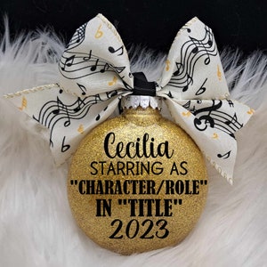 CUSTOM Musical Ornament, Theater Ornament, Musical Ornaments, Broadway Musicals, Personalized, Christmas Decor, Baubles, Filler, Gift