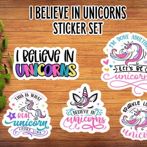 Unicorn Stickers, Unicorns, Magical, Mystical Stickers, Girly Stickers, Kids, Cute, Journaling Stickers, Laptop Sticker, Scrapbook Stickers