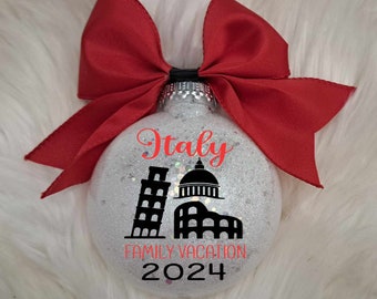 Italy Vacation Ornament, Vacation, Italy, Colosseum, Tower of Pisa, Vatican, Vacation Memento, Family Vacation, Gift, Family Trip, Travel