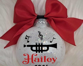 Personalized Trumpet Christmas Ornament: Musical Instrument Gift