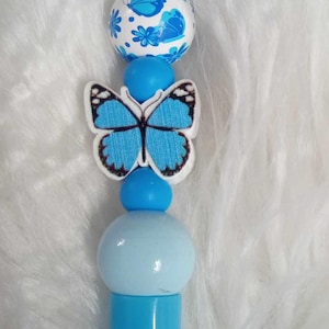 Butterfly Pen, Butterflies, Butterfly Lovers, Fancy Pens, Novelty Pen, Bead Pen, Beaded Pens, Ink Pens, Silicone Pens, Gift Idea