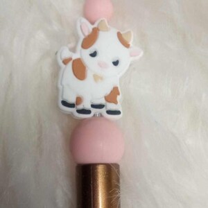 Cow Pen, Cows, Fancy Pens, Sassy Pens, Silicone Bead Pens, Bead Pen, Beaded Pens, Ink Pens, Silicone Pens, Gift Idea