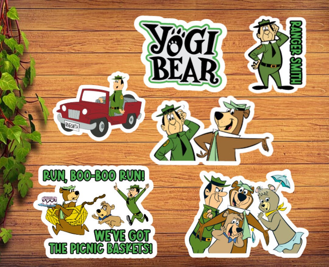 Yogi Bear Sticker Set Yogi Bear Stickers Yogi Bear Etsy