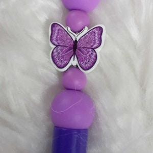 Butterfly Pen, Butterflies, Butterfly Lovers, Fancy Pens, Novelty Pen, Bead Pen, Beaded Pens, Ink Pens, Silicone Pens, Gift Idea