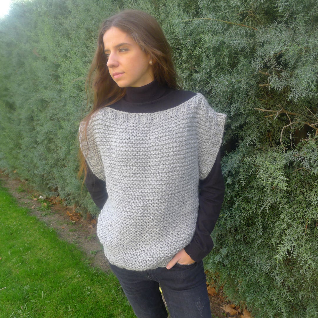 Dama Modernos Modelos De Chalecos Tejidos A Dos Agujas Para Mujer