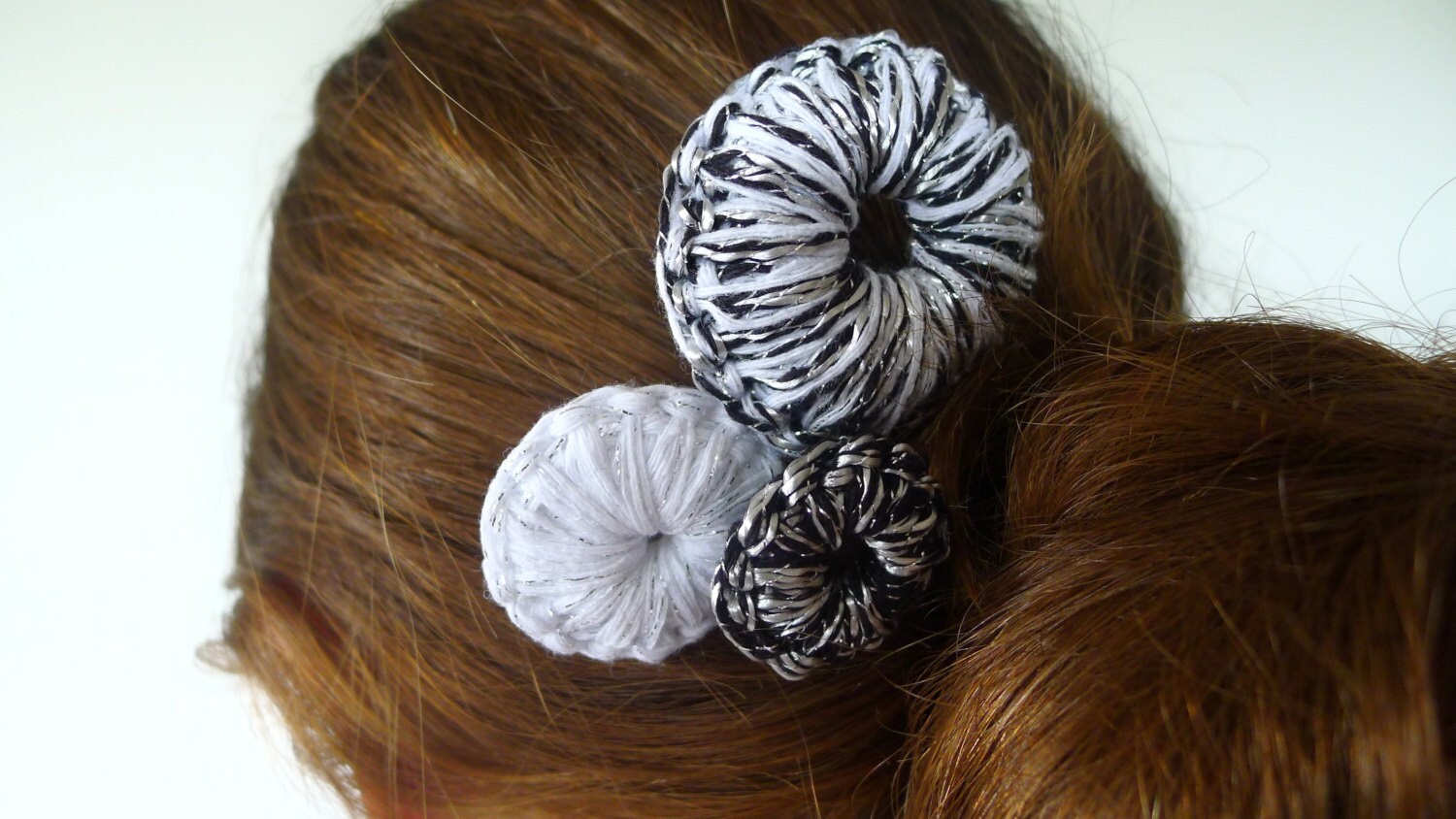 Bridal Hair Pins. Bun Hair Pieces. Black & White Hair Pin Set. Etsy