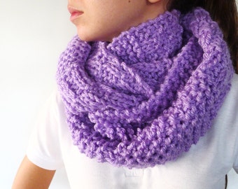 Bufanda circular hecha mano. Cuellos de lana dos agujas. - Etsy España