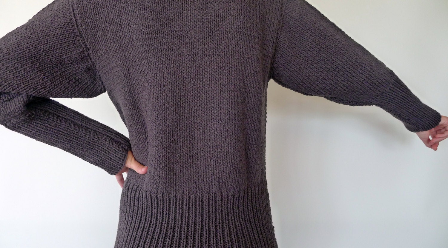 Grey Knit Sweater. Womans Winter Sweater. Cotton Knitted Sweater. Gift ...