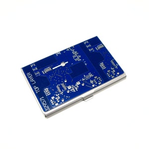 Porte-cartes de visite à circuit imprimé, cadeau geek, cadeau pour mari, cadeau d'affaires, porte-cartes en métal, porte-cartes, cadeau pour le patron, cadeau de bureau.
