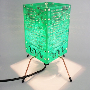 Circuit Board Light, PCB Table Lamp, Green light, Yellow Light, Red Light, Blue light, Geek Light, Recycled Light, Recycled Table Lamp image 1