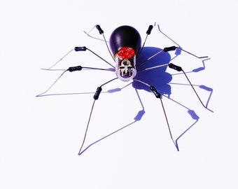 Black Widow Spider Framed Wall Art | Recycled Sculpture