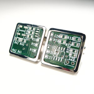 Circuit Board Cufflinks Unique Cufflinks Handmade Gift Men's Accessory Geek Gift Husband Gift Male Gift Motherboard  Gift For Him