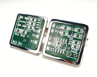 Circuit Board Cufflinks Unique Cufflinks Handmade Gift Men's Accessory Geek Gift Husband Gift Male Gift Motherboard  Gift For Him