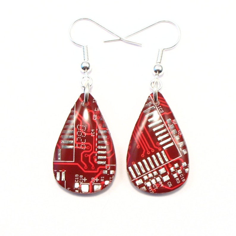 Circuit Board Earrings Teardrop Earrings Recycled Jewelry PCB Etsy