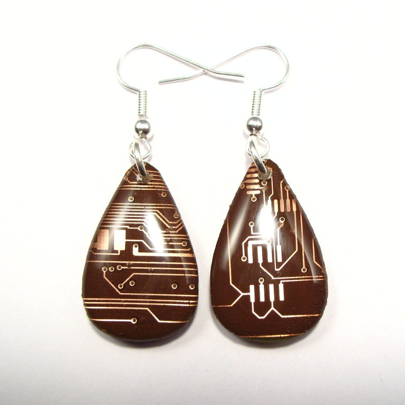 Circuit Board Earrings Teardrop Earrings Recycled Jewelry PCB Etsy
