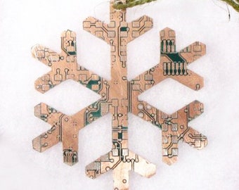 Copper Snowflake Circuit Board Christmas Tree Decoration