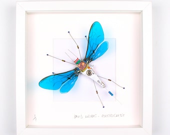 Blue Arthropod Framed Wall Art | Recycled Sculpture