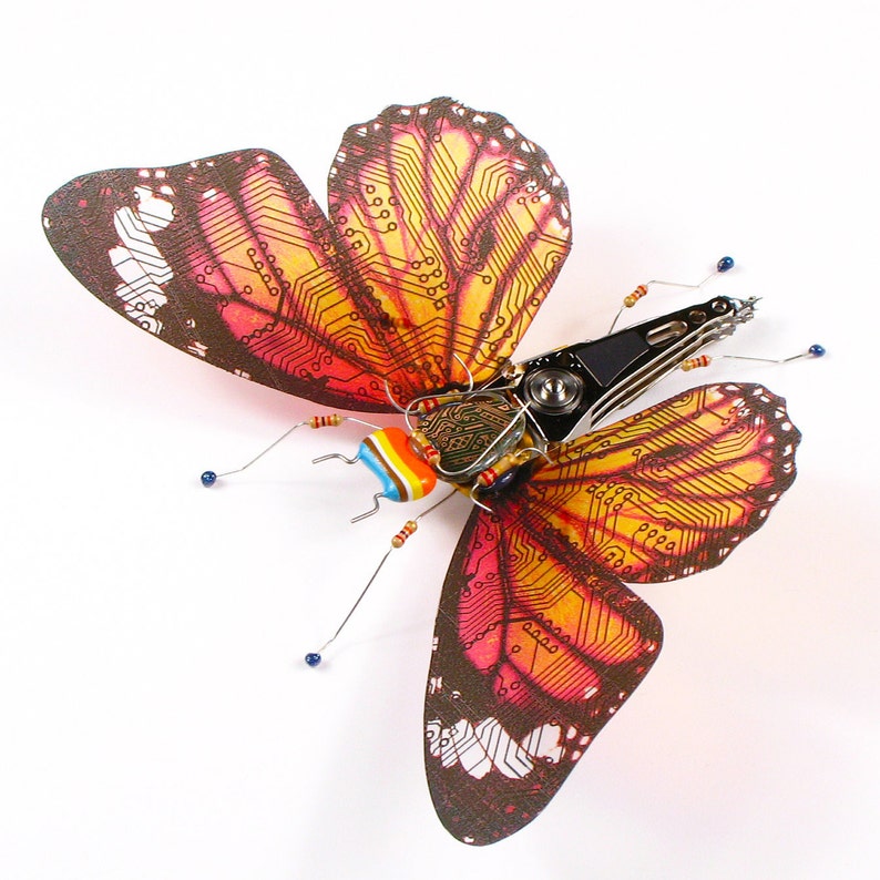 Circuit Board Butterfly Orange Butterfly Monarch Butterfly - Etsy UK