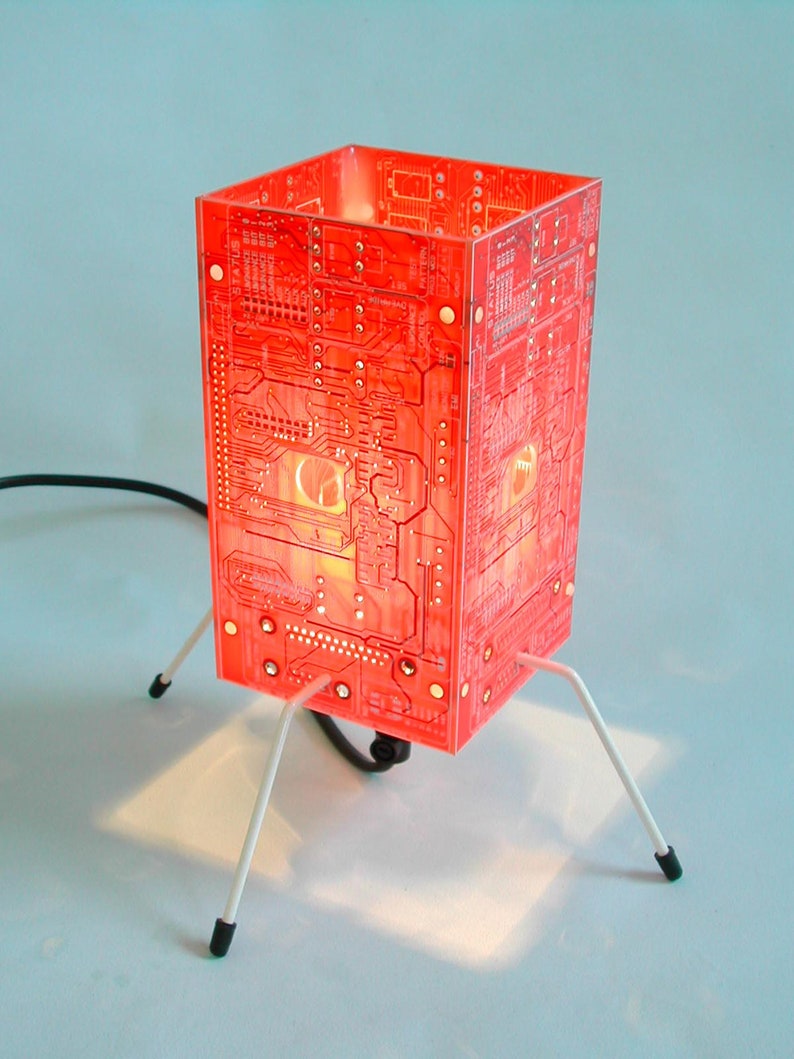 Circuit Board Light, PCB Table Lamp, Green light, Yellow Light, Red Light, Blue light, Geek Light, Recycled Light, Recycled Table Lamp image 8