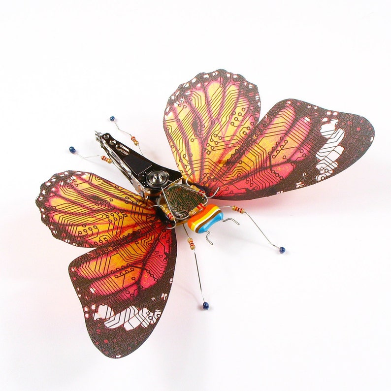 Circuit Board Butterfly Orange Butterfly Monarch Butterfly | Etsy UK