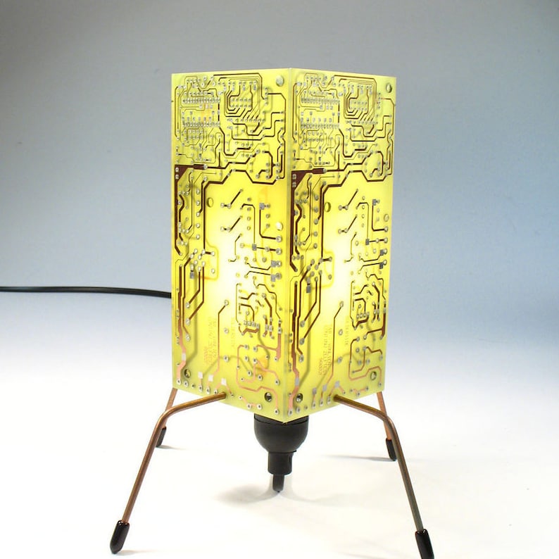 Circuit Board Light, PCB Table Lamp, Green light, Yellow Light, Red Light, Blue light, Geek Light, Recycled Light, Recycled Table Lamp image 2