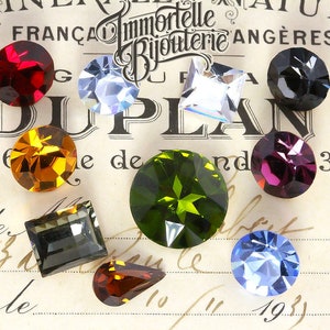 Vintage Swarovski Large Rhinestones Chatons Lot Assorted Mixed Mix SS45-SS65  - Large 9mm-15mm Quality Crystal - Mixed Sizes Shapes - 10 pcs