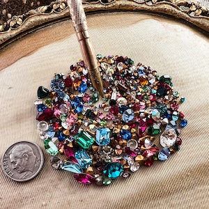 Vintage Swarovski Rhinestone Lot Fancy Crystal Clay Mix 10pp - 34SS - Vintage First Quality Crystal - Mixed Colors Shapes & Sizes - 15 Grams