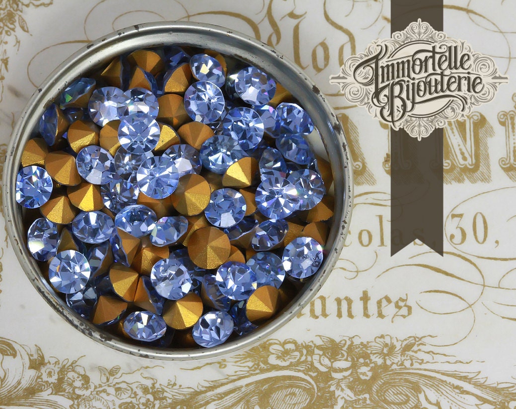 Swarovski Rhinestone Card Vintage SS25 Light Sapphire Blue Swarovski Rhinestones Chatons ...