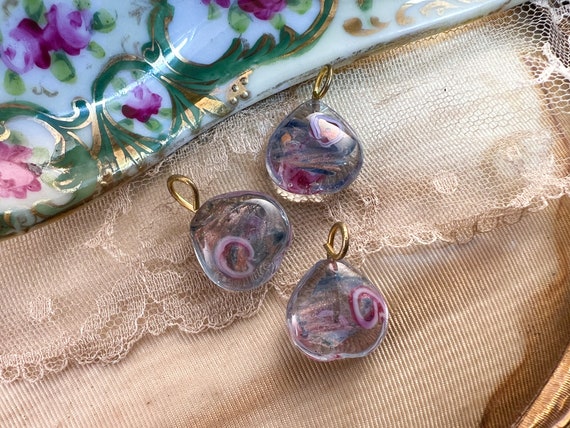 17x23mm Rare Japan Lampwork Pendants Handmade Vintage Glass