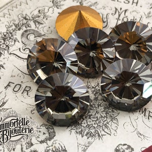 Vintage 48SS Black Diamond Brillion Swarovski Crystal SS48 Rhinestones Superior 10mm - 1102 Austrian Superior Quality MC Crystal - 2pcs