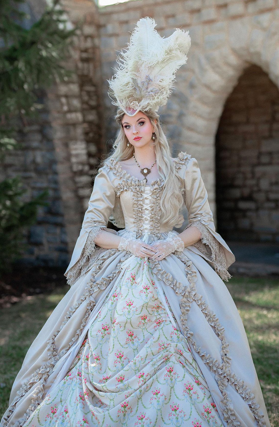 Court Rococo Marie Antoinette Rococo Gown | French Court Dress | Cream Rococo Gown ...