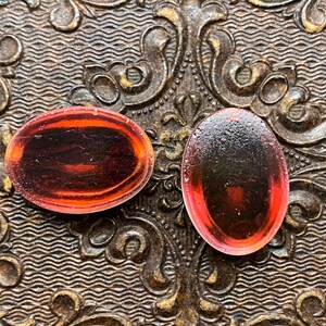 18x13mm Mexican Opal Oval Glass Cabochons Cabs Cabochon Cab, Dragons Breath 18x13 ovals, 18x13 opal opals fire opal - 2pcs image 4