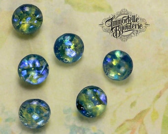 SS30 6mm Light Sapphire Blue Fire Opal Vintage Round 6mm Rhinestone Chatons Jewels - West German High Quality Rare Opals - 12pcs