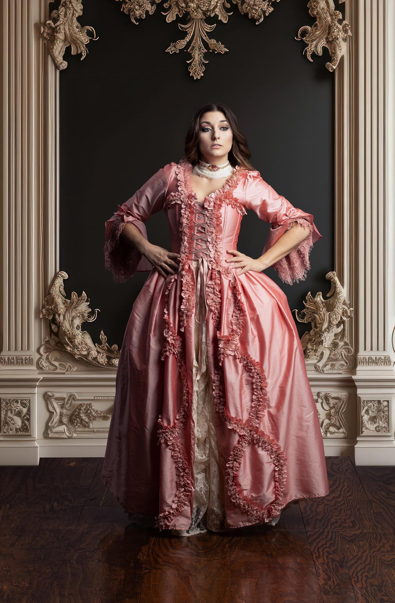 Modern Rococo Corset Rococo Corset Gown – Marie Antoinette Inspired Arborose Pink Court ...