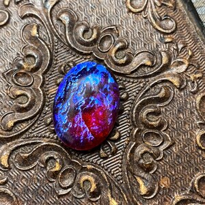 18x13mm Mexican Opal Oval Glass Cabochons Cabs Cabochon Cab, Dragons Breath 18x13 ovals, 18x13 opal opals fire opal - 2pcs image 3