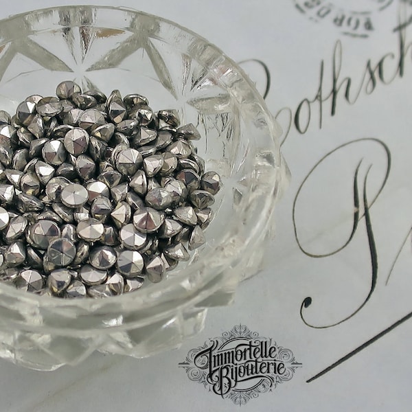 PP23 SS11 Marcasite Rhinestones Chatons - Early 1918-1938 Loose Marcasite Chatons - ULTRA RARE Loose Marcasite Rhinestones - 16pcs