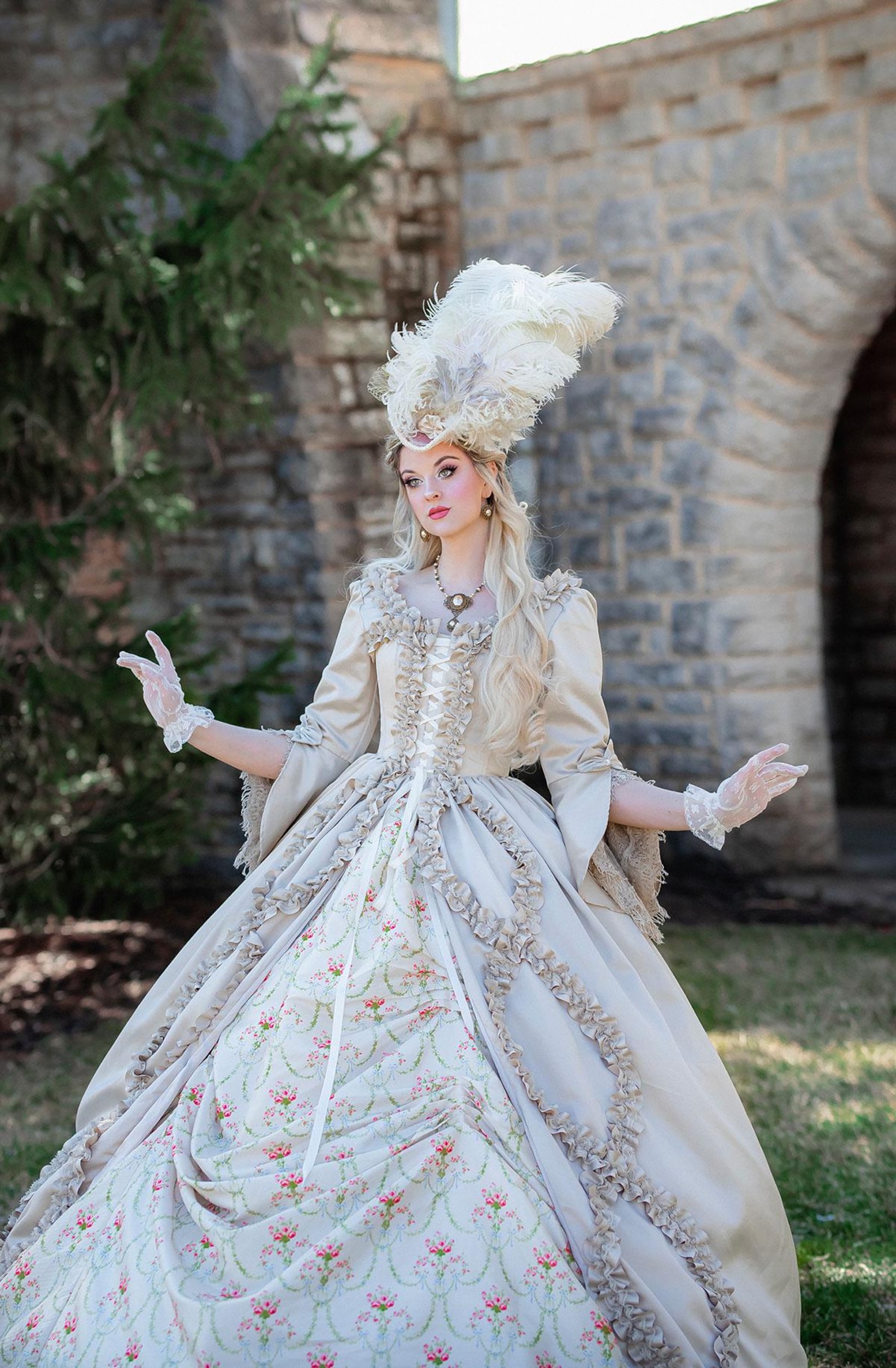 Court Rococo Marie Antoinette Rococo Gown | French Court Dress | Cream Rococo Gown ...
