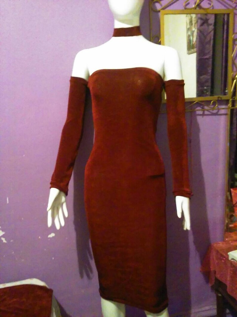 Berry red dress image 1