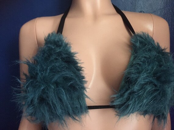 faux fur bikini top
