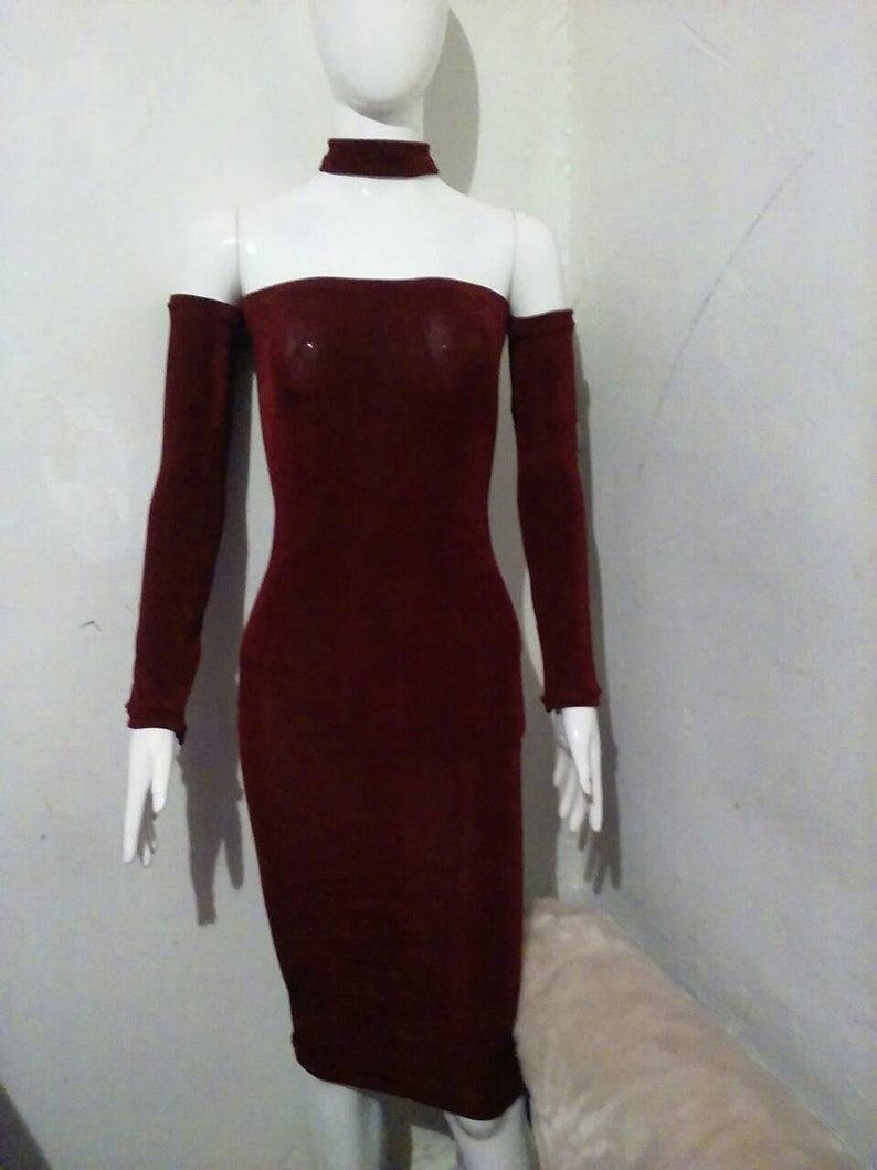 Berry red dress image 5