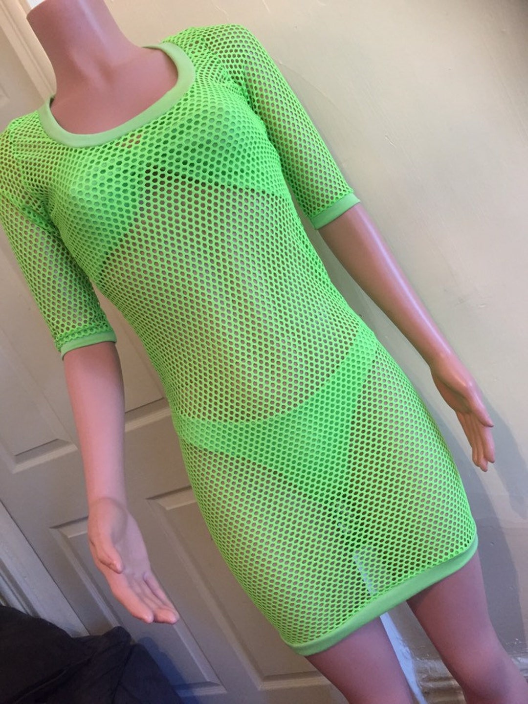 Neon Green Net Cover Up Etsy Denmark