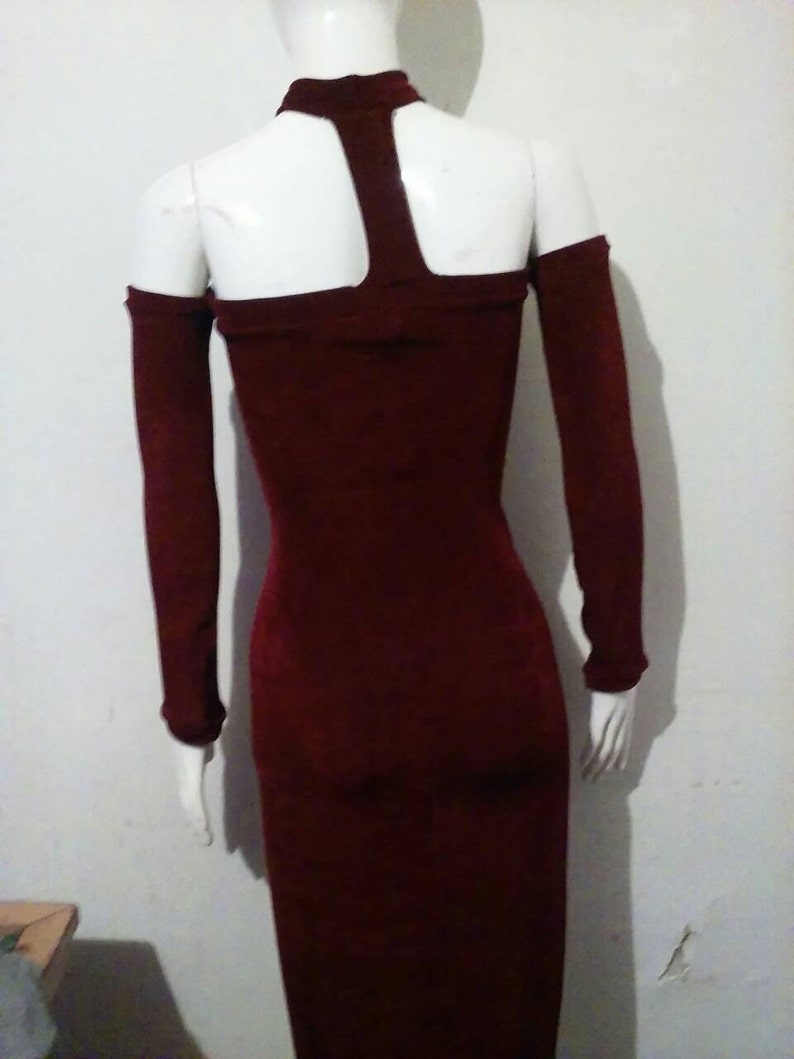 Berry red dress image 2