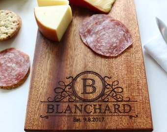 Personalized Cheese Board, Custom Name, Cutting Board, Christmas Gift, Wedding, Anniversary Gift, Closing Gift, Gift For Her, Husband Gift