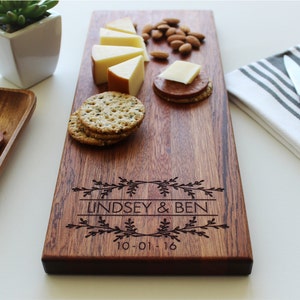Personalized Cheese Board, Custom Wedding Gift, Housewarming, Charcuterie Board, Engagement Gift for Couple, Engraved Cutting Board, Logo image 1
