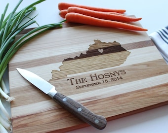 Personalized Cutting Board, State Cutting Board, Kentucky (OR ANY STATE), Gift For Her, Valentines Day, Closing Gift, Custom Cutting Board