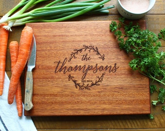 Personalized Wedding Gift, Custom Engraved Cutting Board, Christmas Gift, Gift For Her, Engagement, Custom Chopping board